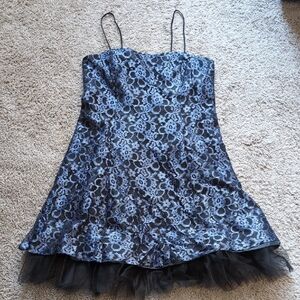 Elegant Blue Lace Dress